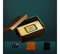 KXWDKJ Mahjong Cards Mah Jongg Gifts 144pcs PVC Waterproof with 2 Dice Leather Tablecloth for Outdoor Party Travel (Iron Box)