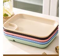 KXWDKJ Reusable PP Snack Plate with Sauce Compartment，Unbreakable Kids Tray | BPA-Free PP | Built-in Sauce Compartment | Stackable | Microwave & Dishwasher Safe | for Kids & Adults