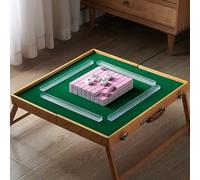 KXWDKJ Travel Mahjong Set Mahjong Match Table Portable 144pcs with Storage Bag Ruler Dice for Outdoor Party (Pink)
