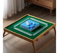 KXWDKJ Travel Mahjong Set Mahjong Match Table Portable 144pcs with Storage Bag Ruler Dice for Outdoor Party (Blue)