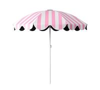 KXWOQ3ED 5ft Portable Beach Umbrella, Striped Patio Umbrella Small Garden Parasol, 210D Polyester Fabric, UPF 50+ Height Adjustable(Pink)