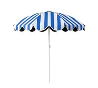 KXWOQ3ED 5ft Portable Beach Umbrella, Striped Patio Umbrella Small Garden Parasol, 210D Polyester Fabric, UPF 50+ Height Adjustable