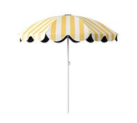 KXWOQ3ED 5ft Portable Beach Umbrella, Striped Patio Umbrella Small Garden Parasol, 210D Polyester Fabric, UPF 50+ Height Adjustable(Yellow)