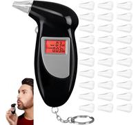 KXYINOS Breathalysers, Professional Alcohol Tester Breathalyzer with LCD Display, High Accuracy Digital Personal Breathalyser Breath Tester with 30 Mouthpieces for Car Use