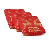 Kxyudcn Christmas 3 Piece Couch Seat Covers Gold Reindeer Soft Merry Christmas Sofa Covers with Elastic Bottom for Living Room Anti Slip Furniture Protector Covers for Banquet Party