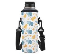 Kxyudcn Elephant Water Bottle Carrier Bag Cute Lightweight Hands-Free Water Bottle Sleeve with Adjustable Shoulder Strap for Girls Walking Hiking Camping Gym Travel Birthday Gifts for Teen Girls