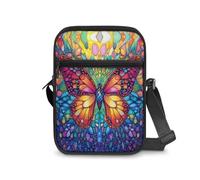 Kxyudcn Little Messenger Bag Women's Lightweight Adjustable Strap Crossbody Purse with Zipper Pockets, Butterfly, One Size