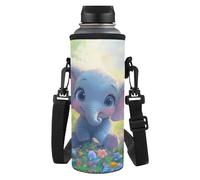 Kxyudcn Water Bottle Carrier Bag Elephant Hands-Free Carrier Sling Bag Cute Lightweight Water Bottle Sleeve with Adjustable Shoulder Strap for Girls Women Travel Hiking Camping Daypack Outdoor