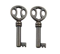 KY-15 Hollow Barrel Antique Skeleton Key for Cabinet, Grandfather Clock Doors, Dresser Drawers. Antique Skeleton Keys for Furniture (2 pcs)