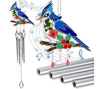 KY&BOSAM Aluminium Bluebird Wind Chimes 21" Inches to Create a Zen Atmosphere Suitable for Outdoor Garden Patio Decoration Classic Wind Chimes with Sun Catcher Suitable as A Gifts for Sympathy Unisex
