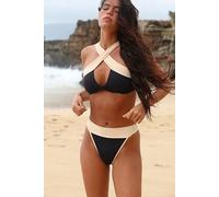 Kya Reversible Coco Bikini Top by Kya Swim at Free People in Black/Bone, Size: Large - female