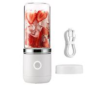 kyaoayo Blender, 350 ml Mini Glass Mixer, Portable USB Rechargeable Food Blender, Travel Hand Fruit Press for Juice Shakes and Smoothies, Milkshake (White)