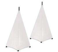 kyaoayo Speaker Stand Cover, Pack of 2 Tripod Covers for Speakers, Double-Sided, DJ Light Speaker Stand, Tripod Frame Cover, Suitable for Parties, Weddings, Performances (White)