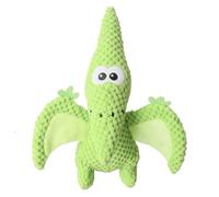 KYAOYIWO Plush stuffed pterosaur dinosaur pet toy with paper wings and sound making dog toy(Grass green,22CM high)