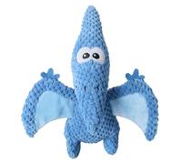 KYAOYIWO Plush stuffed pterosaur dinosaur pet toy with paper wings and sound making dog toy(royal blue,22CM high)
