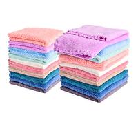 Kyapoo 20 Pack Baby Washcloths Microfiber Coral Fleece Extra Absorbent and Soft for Newborns, Infants and Toddlers