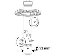 KYB (Kayaba) Shock Absorber 3338005 – Front Left for Peugeot 2008 1.2 (Jan 2015–Present)