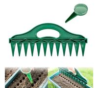 Kybelehoo 12-Hole Plant Dibber Tool with Seed Distributor, Quick Drilling in the Soil, Seed Dibber Set for Sowing Vegetable Plants and Cuttings