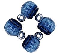 KYBSCZ Ceramic Espresso Cups Set of 4, 3 Ounces Demitasse Cups, Porcelain Mini Coffee Cups, Small Ceramic Cups Set Made by Fambe Reactive Glaze,Royal Blue