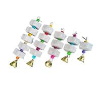 kychenBase Parrot Beak Grinding Stones with Bells - Bird Beak Grinder, Decorative Multicolored Beads, Metal Hook for Easy Cage Attachment, Parakeets, Macaws, Cockatiels & African Greys