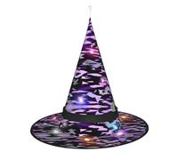 Kycvds American Camouflage Purple Halloween Witch Hats Are Decorated With Lights, Which Decorate Large Halloween Party Supplies.