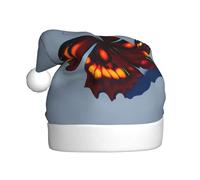 Kycvds Beautiful Butterflies Santa Hat Holiday For Adults Unisex Velvet Comfort Extra Thicken Hat For New Year