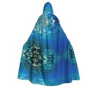 Kycvds Blue Sea Landscape Costume Adult Cloak With Hood Casual Hooded Robe Cloak Robe Clothing Hooded Coat Hooded Uniform