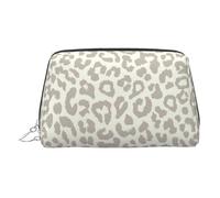Kycvds Brown Pattern Leopard Toiletry Cosmetics Bag, Portable Travel Cosmetic Makeup Bag,Pvc Leather,With Compartments, Silver, One Size