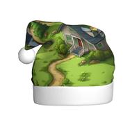 Kycvds Cartoon American Map Santa Hat Holiday For Adults Unisex Velvet Comfort Extra Thicken Hat For New Year