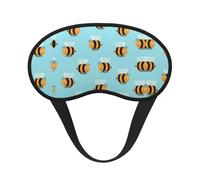 Kycvds Cartoon Bee Pattern Soft Breathable Eye Mask is Suitable for Women and Men Relaxing The Zero-Pressure Night Eye Mask