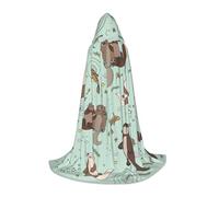 Kycvds Cartoon Cute Otter Hooded Cape For Teenagers Stage Performance Theater Costume Gothic Fantasy Medieval Long Cape
