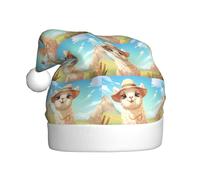 Kycvds Cartoon Llama Alpaca Santa Hat Holiday For Adults Unisex Velvet Comfort Extra Thicken Hat For New Year