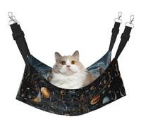 Kycvds Cat Hammock Bed Physics Print Adjustable Cage Sleeping Rest Pad for Small Pets