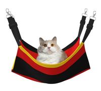 Kycvds Cat Hammock German Flag Adjustable Hanging Cage Sleeping Cushion for Small Pets