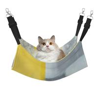 Kycvds - Cat hammock with abstract grey and yellow design for hanging cage for small pets