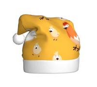 Kycvds Chicken Chick Santa Hat Holiday For Adults Unisex Velvet Comfort Extra Thicken Hat For New Year