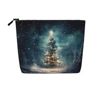 Kycvds Christmas Tree Snow Small Cosmetic Bag Travel Accessories Storage Bag Cosmetic Box Birthday Gift Christmas Gift Beautiful, Black, One Size