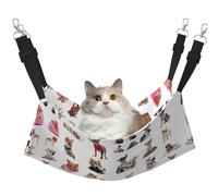 Kycvds Cute Chihuahua Pug Pattern Cat Hammock Bed for Cage Adjustable Hanging,Sleeping Resting Pad for Small Pet