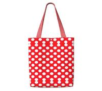 Kycvds Cute Polka Dot Canvas Reusable Grocery Shopping Blank Tote Bag With Handles For Crafts, Tote Bags For Women