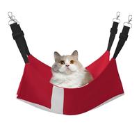 Kycvds Danish Flag Cat Hammock Adjustable Cage Bed Sleeping Mat for Small Pets