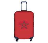 Kycvds Flag Of Morocco Printing Suitcase Cover, Stretchable Suitcase Cover For Travel Business, Fixing Buckle,Handle Holes, White, M