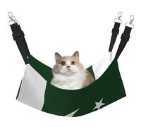Kycvds Flag of Pakistan Cat Hammock Bed for Cage Adjustable Hanging,Sleeping Resting Pad for Small Pet