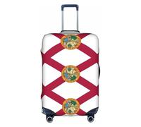 Kycvds Florida State Flag Printing Suitcase Cover, Stretchable Suitcase Cover For Travel Business, Fixing Buckle,Handle Holes, White, Large