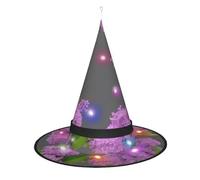 Kycvds Framing Lilac Flowers In Blossom Halloween Witch Hats Are Decorated With Lights, Which Decorate Large Halloween Party Supplies.
