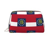 Kycvds Georgia Flag Toiletry Cosmetics Bag, Portable Travel Cosmetic Makeup Bag,Pvc Leather,With Compartments, Gold, One Size