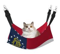 Kycvds Georgia State Flag Cat Hammock for Cage Adjustable Hanging Mat Rest Mat for Small Pets