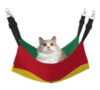 Kycvds Ghana Flag Cat Hammock for Cage Adjustable Sleeping Mat for Small Pets