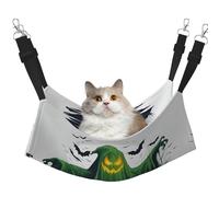 Kycvds Green Ghost Horror Halloween Pumpkin Cat Hammock Adjustable Sleeping Hammock for Small Pets