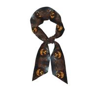 Kycvds Halloween Ghost Pumpkin Head Scarf For Women Like Silk Satin Scarf For Wrapping Scarf For Sleeping Fashion Pattern, Black, One size