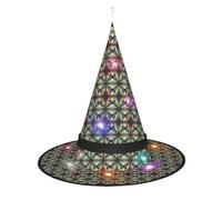 Kycvds Hand Drawn Color Butterfly 2 Halloween Witch Hats Are Decorated With Lights, Which Decorate Large Halloween Party Supplies.